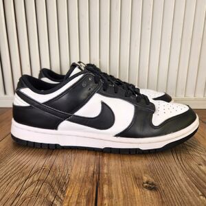 Nike Dunk Low Panda Womens Sz 9.5 Black White Leather Sneakers Shoes DD1503-101